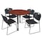 Regency Tables > Height Adjustable > Round Mobile Table & Chair Sets, 48 W, 48 L, 23-34 H, Cherry TB48RNDCHAPCBK44BK - alternate 1